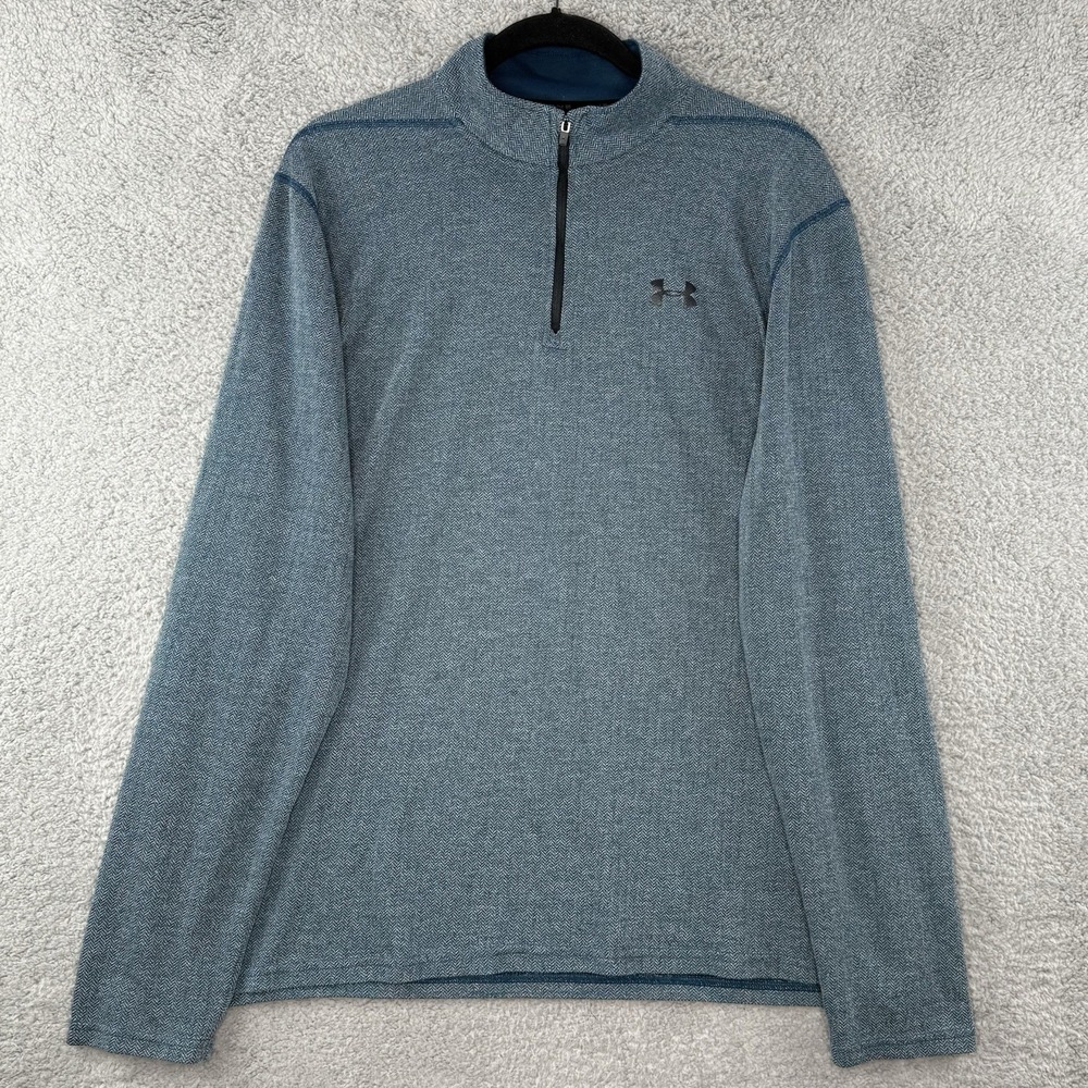 Under Armour Men's Threadborne Loose Heatgear 1/4 Zip Herringbone Pullover Sz XL